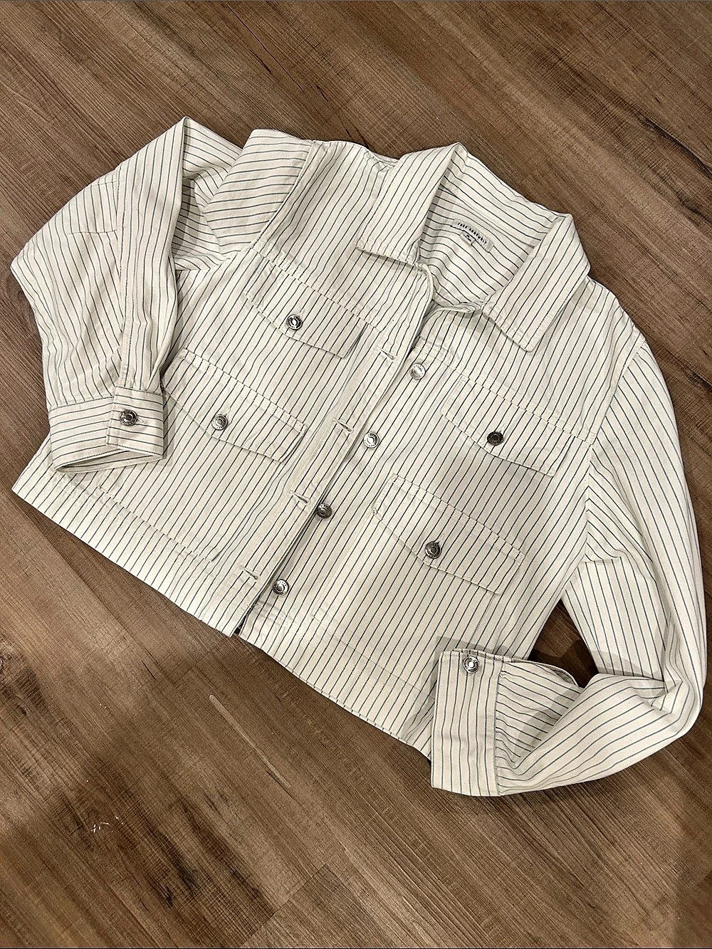 Free Assembly womens Striped Cotton Button Down XL Like New